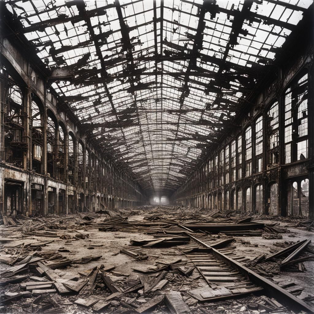 the devastation of an abandoned freight yard, by Anselm Kief...