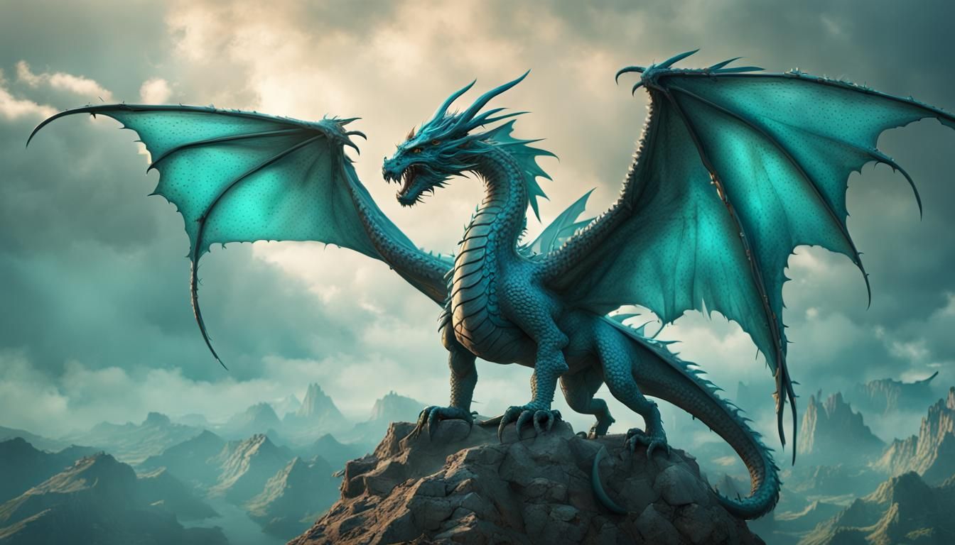 <lora:Turquoise Dragon:1.0> Two winged flying Turquoise dragon