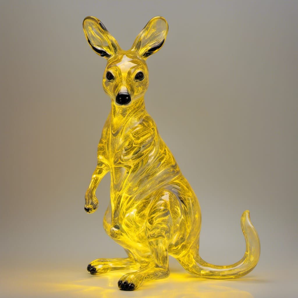 Blown glass kangaroo AI Generated Artwork NightCafe Creator
