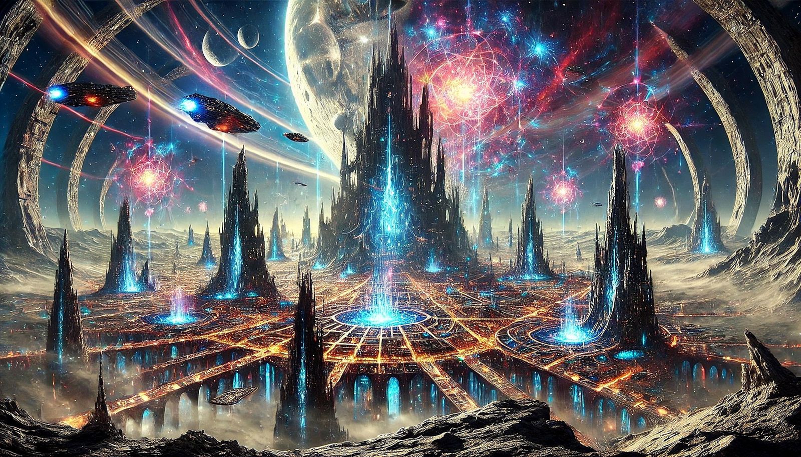 Celestial Metropolis: A Symphony of Light and Shadow  by @matthieu