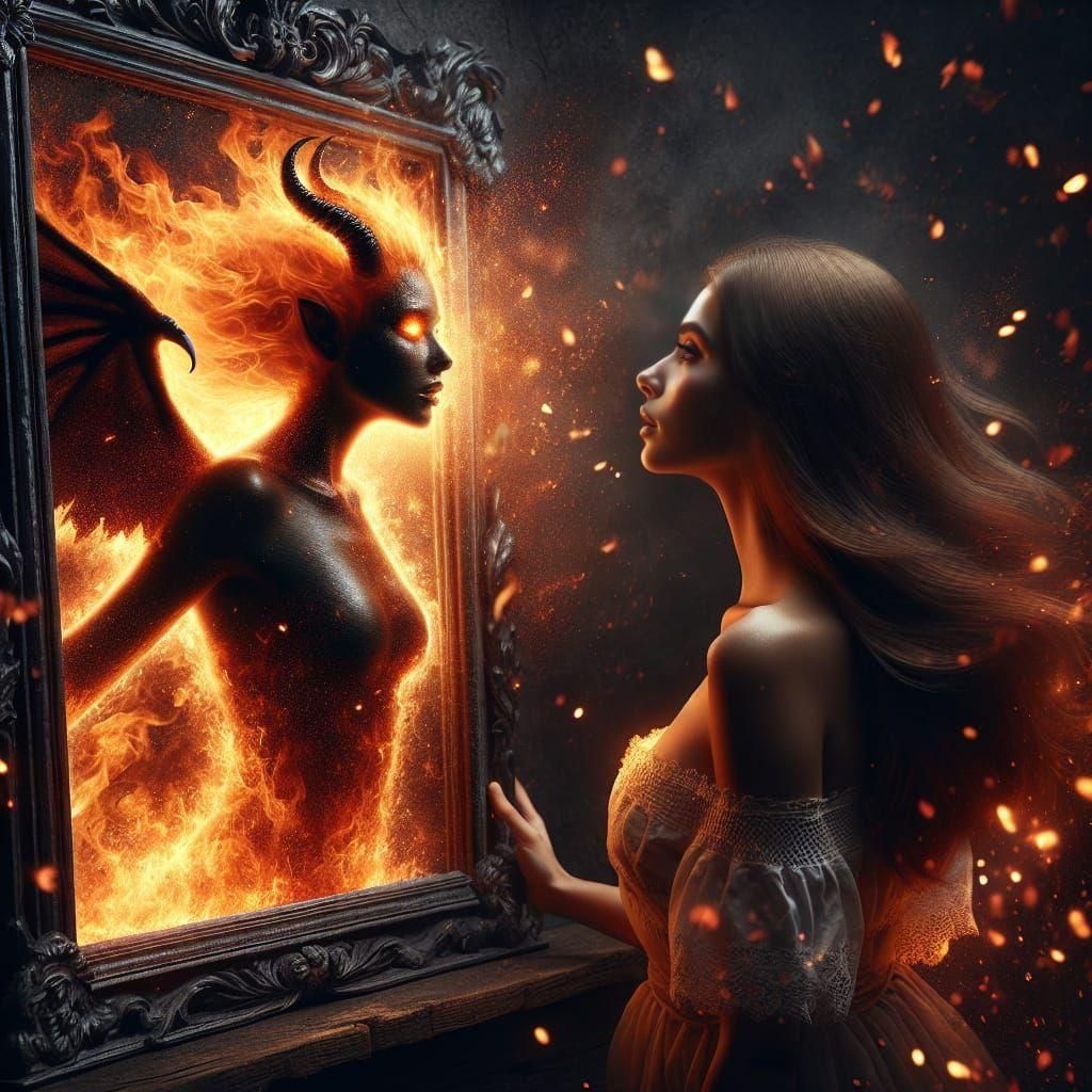 Mirror, mirror in the wall, who am I to burn it all  by @MArt