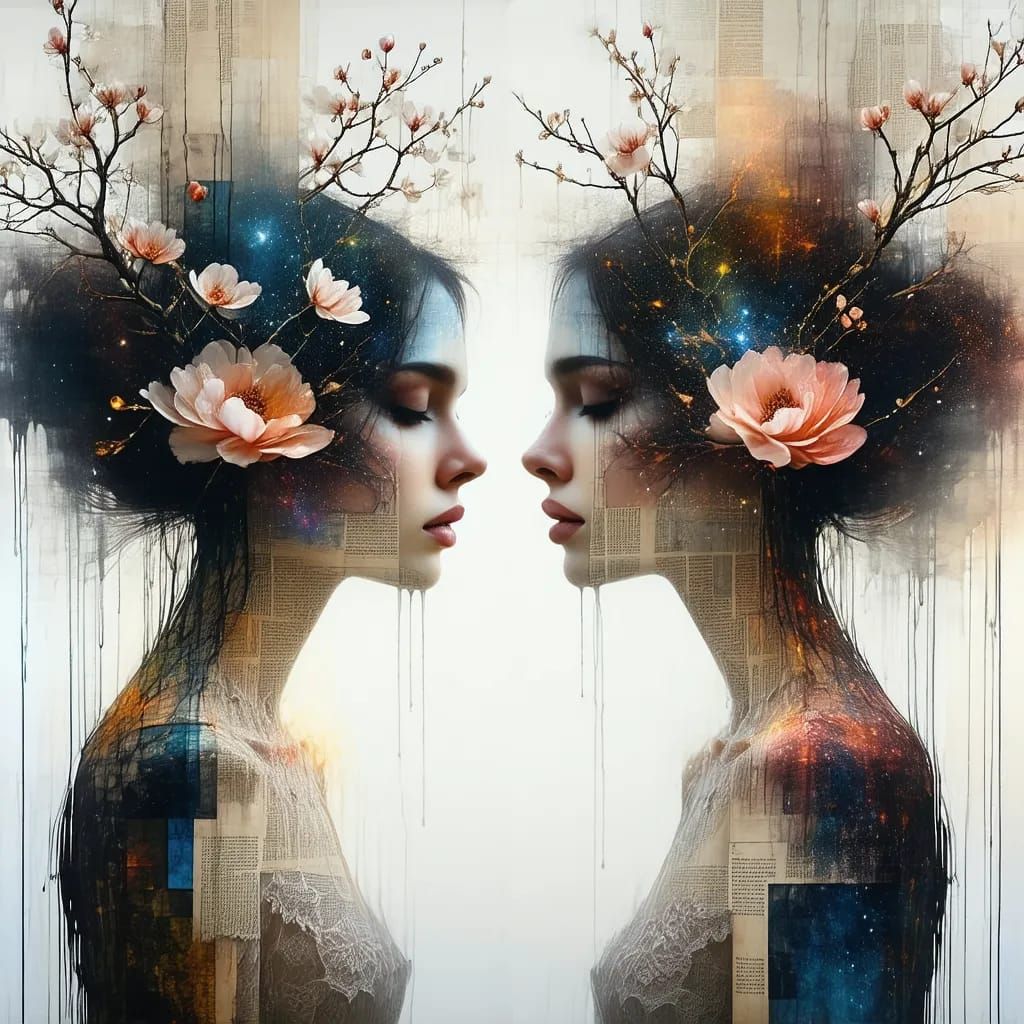 Celestial, nature, double, portrait.