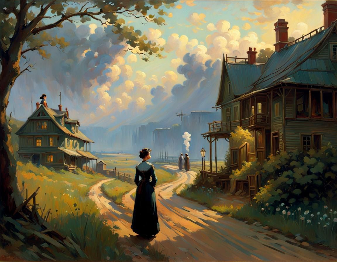 late 19-century rural scene