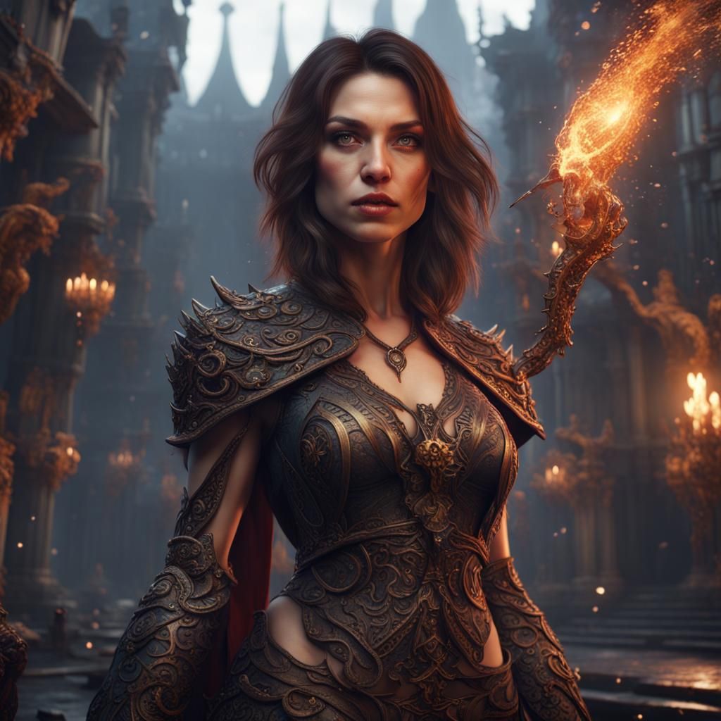 Brunette woman, beautiful, dangerous