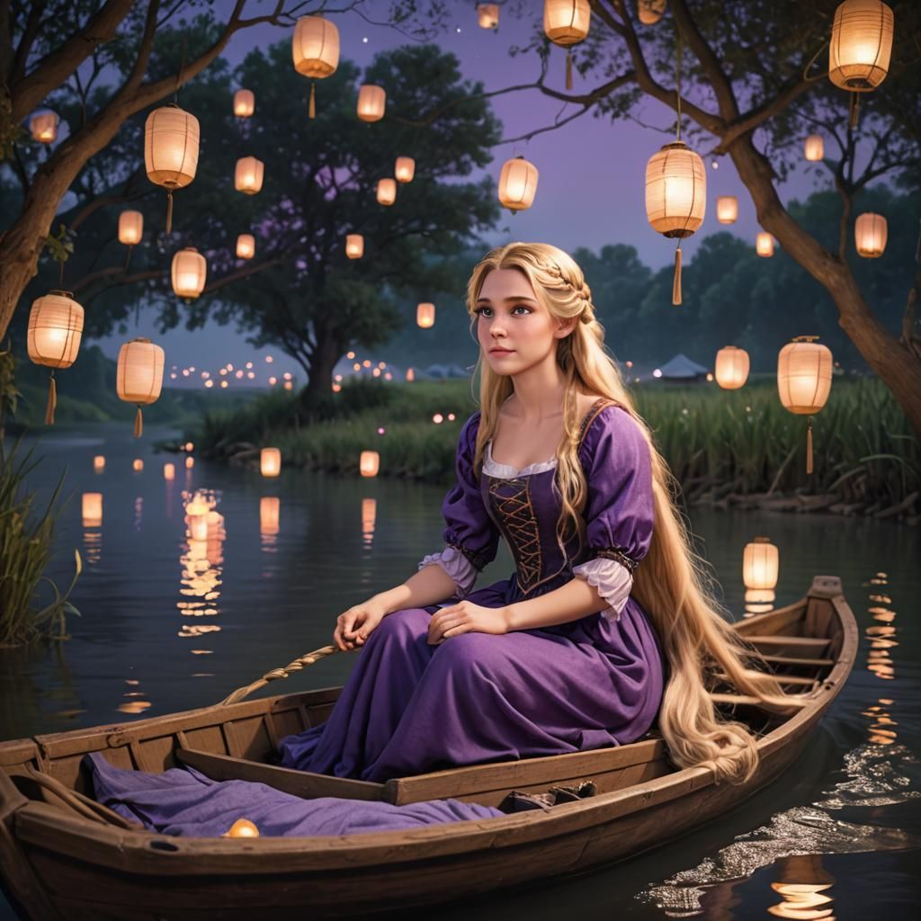 Rapunzel Sees the Lanterns Gleam