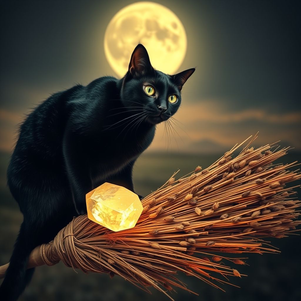 Sleek black cat with shiny fur