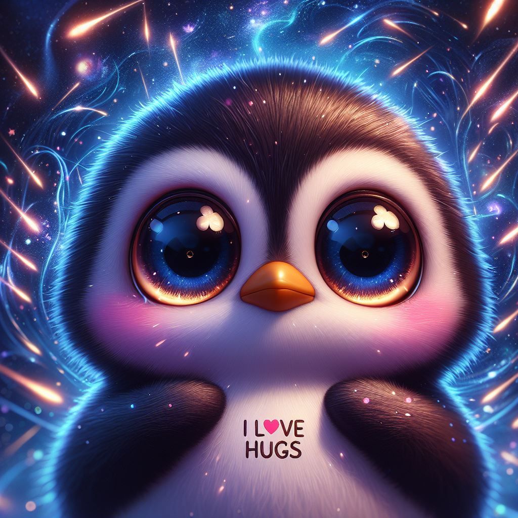 Love hugs penguin