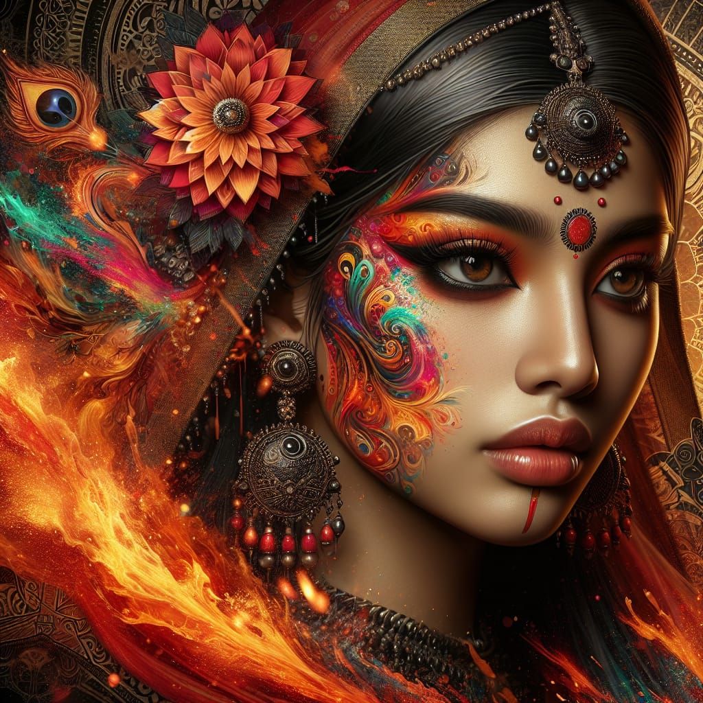 Custom Of The East Indian Woman  by @Ate My Crayons 