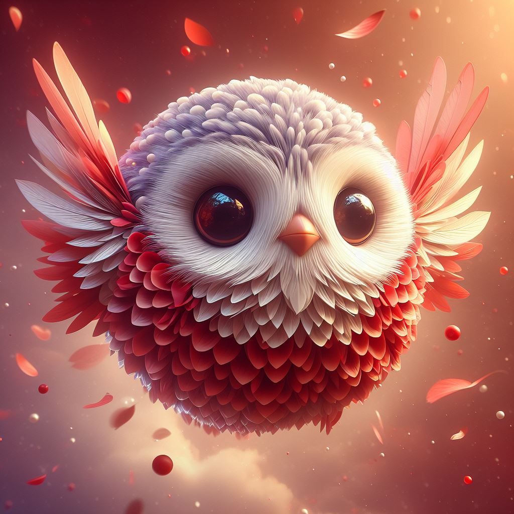 Round flying petal bird