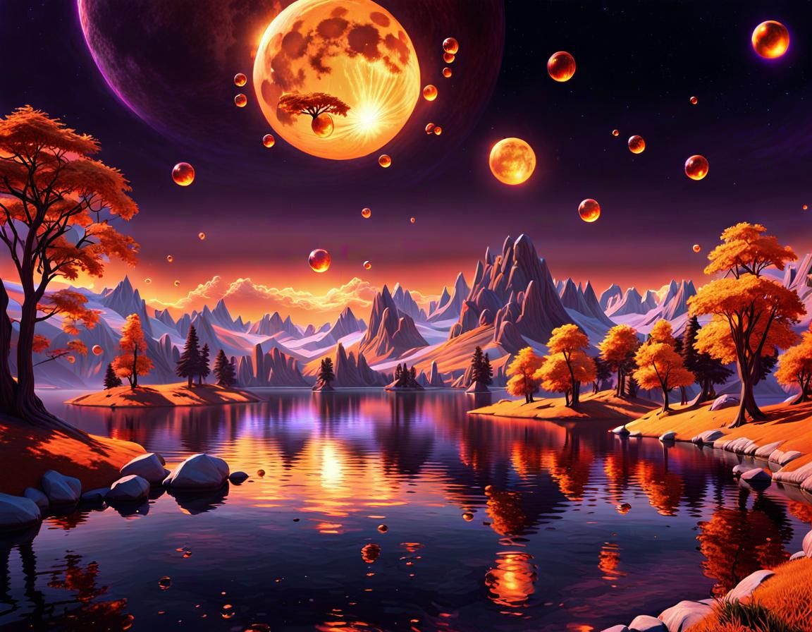 Orange bubble night