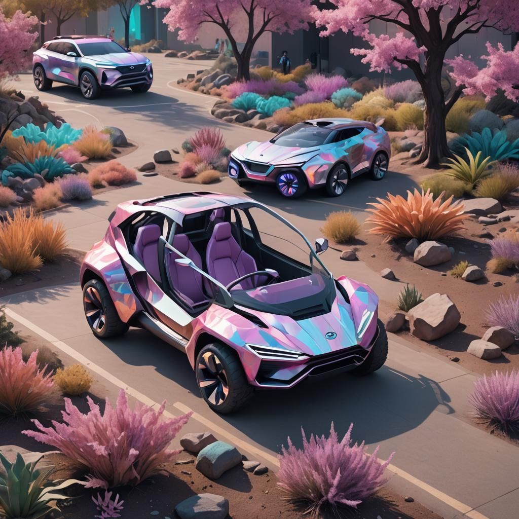 Futuristic Vehicle with Adaptive Camouflage, Trending on Art...