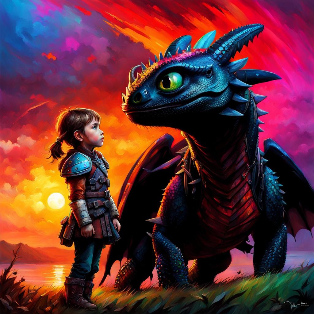 A Girl and Her Dragon  by @Steve Ryan