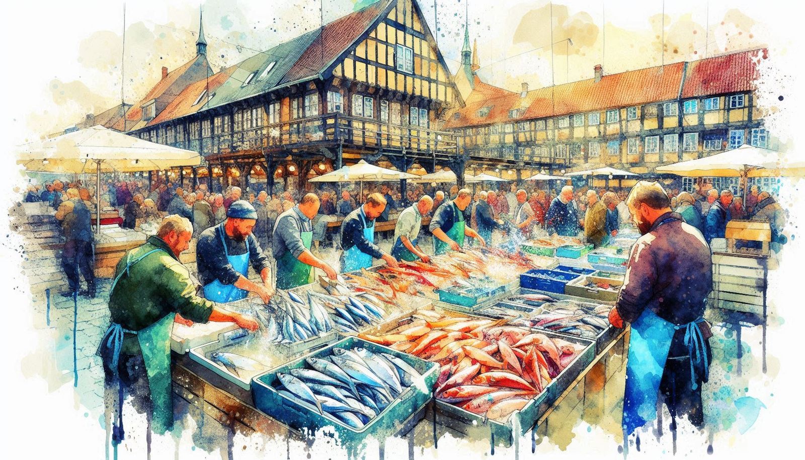 Markttag der Fischhändler