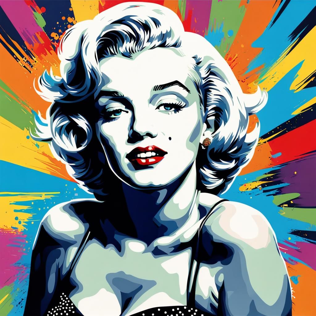 Art spectacular vibrant pop art  Marilyn Monroe   by @Faydra6410