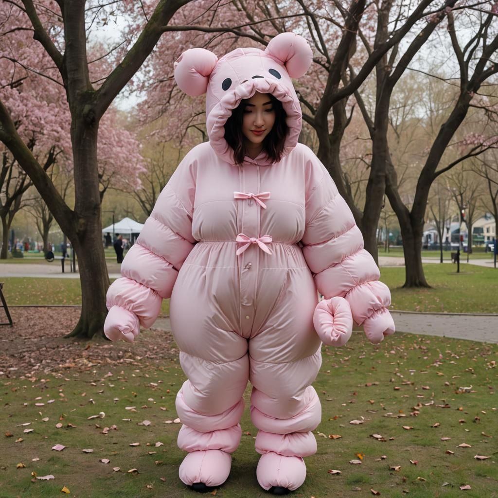 ABDL woman in a park in oversized XXXXXL extremely huge thic...