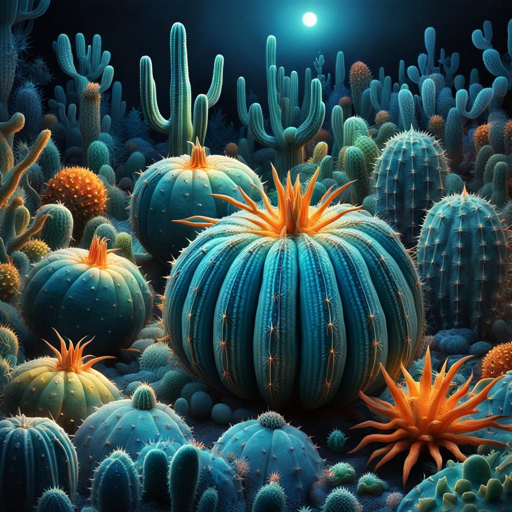 Talking Squash with Cactus Spines in Surreal Garden