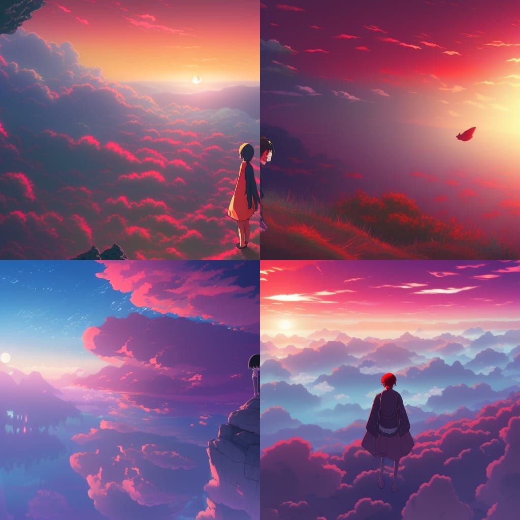 High, so high, the crimson sky, That stood for deadly nights...