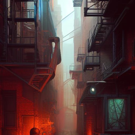 Pharo in an alleyway in Old new York