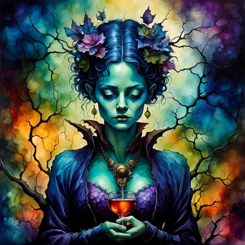 Vitreous, Frankenstein, alcohol ink, deep saturation, 🧚‍♀️,...