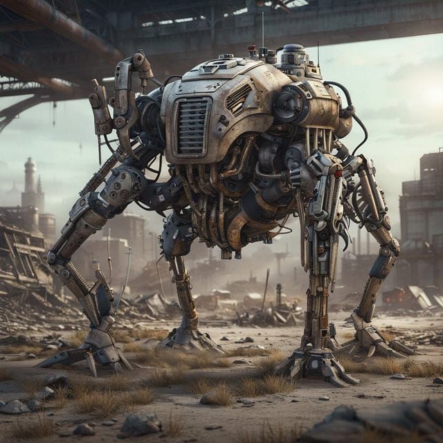 Autonumous Walker in Postapocalyptic Wasteland