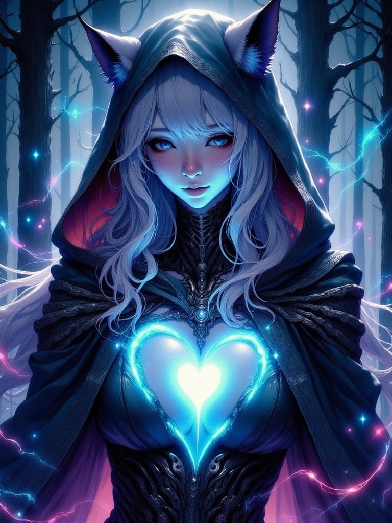 Cybernetic Anime Elf Soldier in Cyberpunk Style