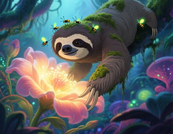 Enchanted forest sloth