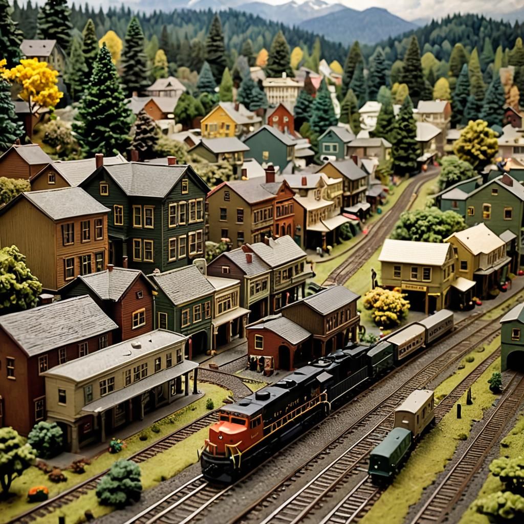 Portland Oregon as a model railroad scene