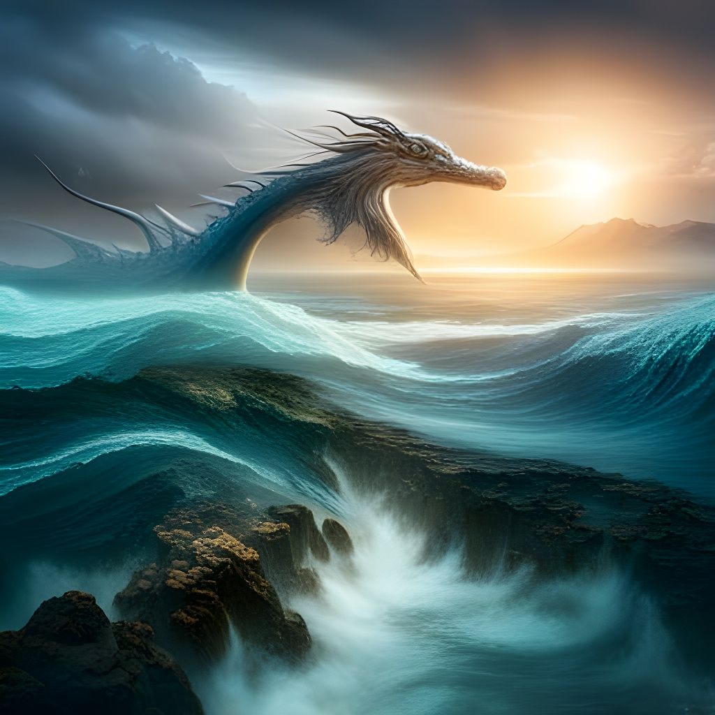 The Emerging Water Dragon - AI Generated Artwork - NightCafe Creator