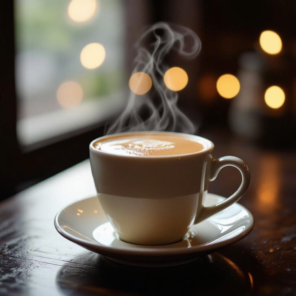 Steaming Milk Tea in Photorealistic Style