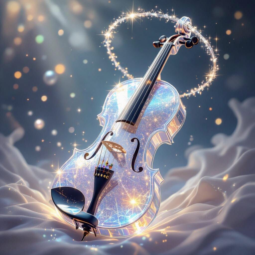 Angelic Crystal Violin with Stardust Finish