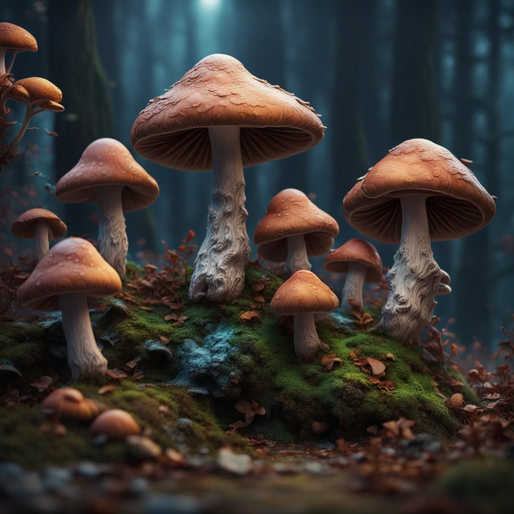 Mushrooms - AI Generated Artwork - NightCafe Creator