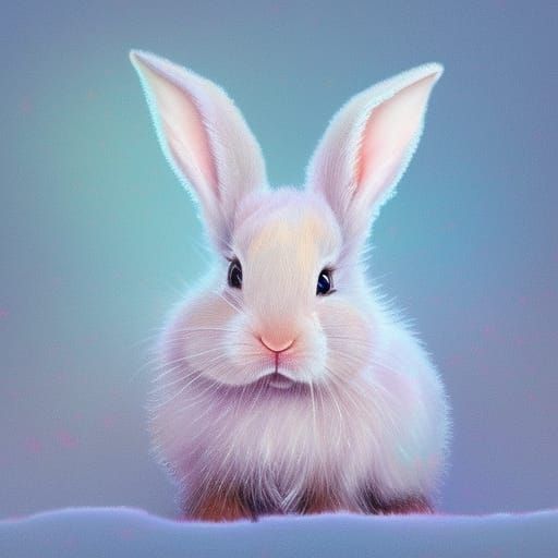 highly detailed, vibrant portrait of a magical cute little baby rabbit ...