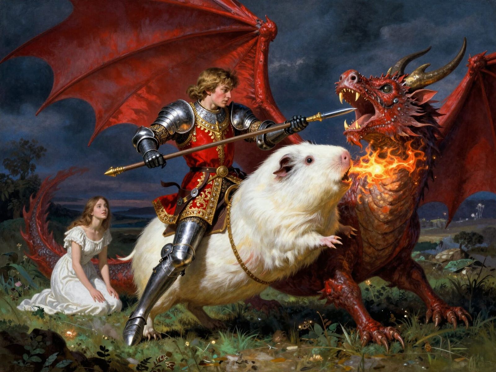 St. George and the dragon. And the Guinea Pig with Zero Likes  by @ArdRi6