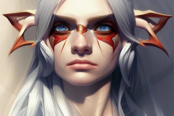 wood-elf assassin, head and shoulders portrait, 8k resolutio...