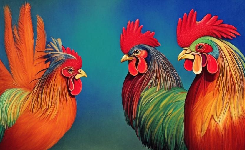 Roosters AI Generated Artwork NightCafe Creator