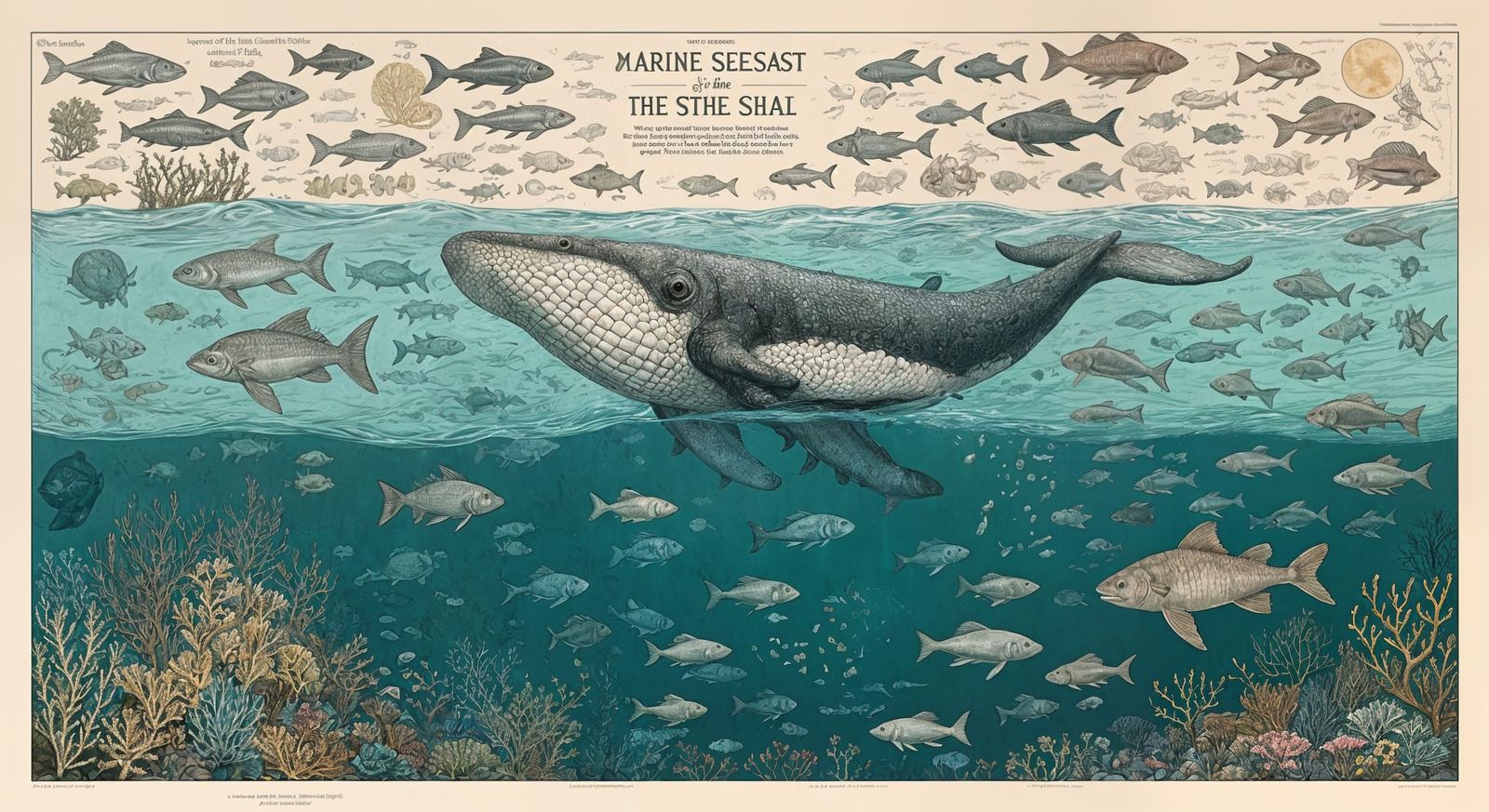 Under the sea infographic poster with various marine life of different areas of the planet. The scene ...  by @Jokavld