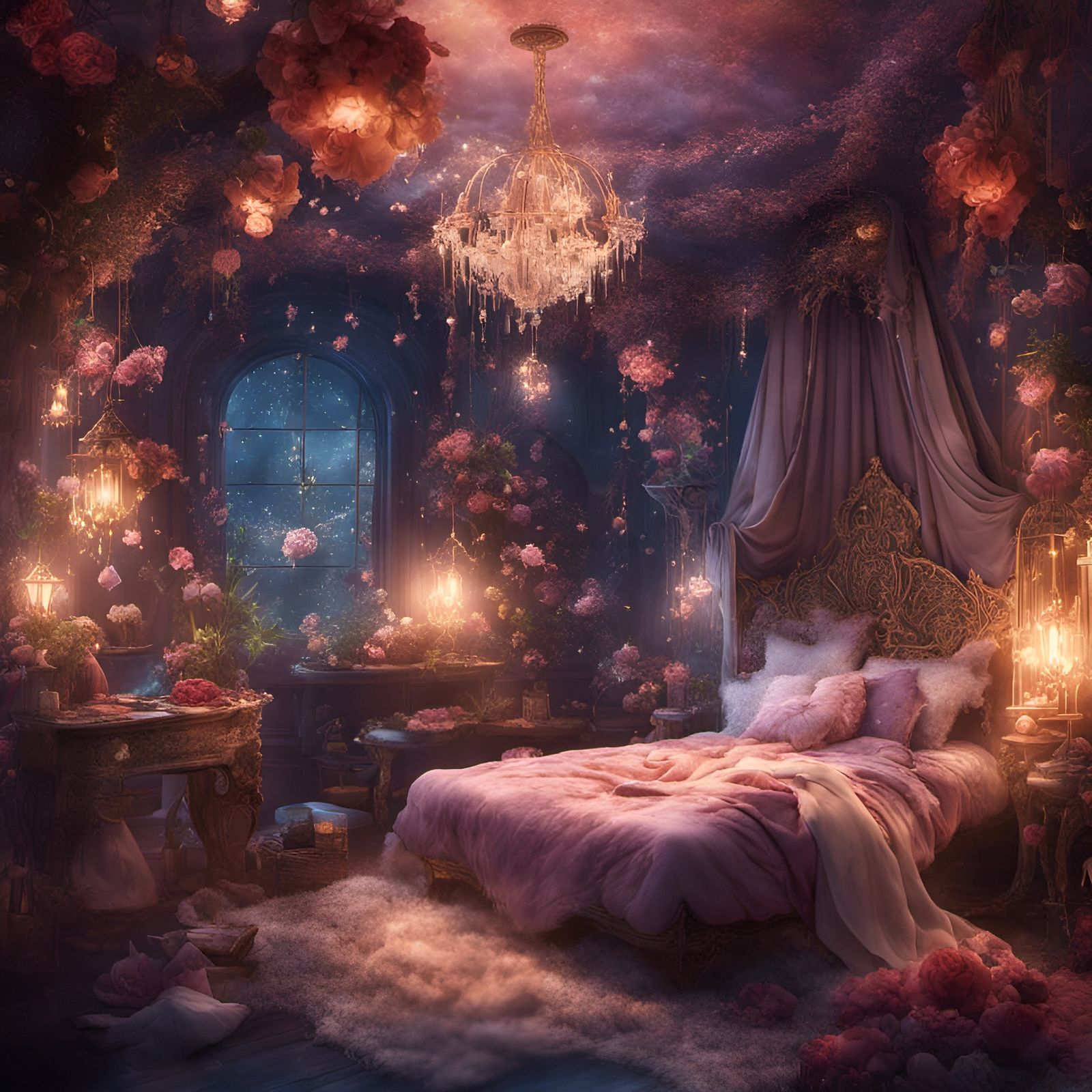 Sweet Fairy Bedroom - AI Generated Artwork - NightCafe Creator