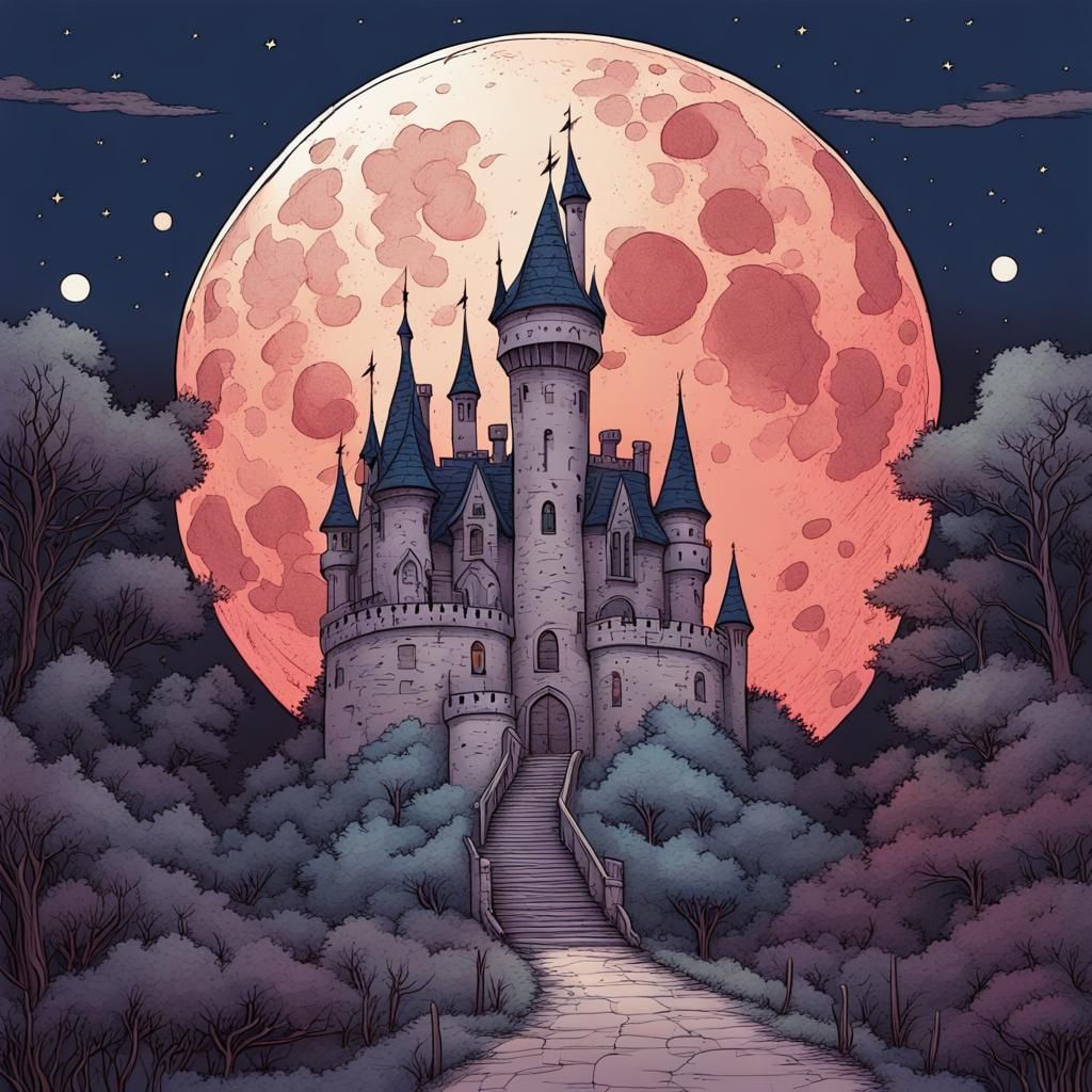 The Haunted Castle. AI Generated Artwork NightCafe Creator