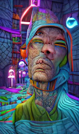 Prisoner of a LOWRES Metaverse 8k resolution concept art Moe...