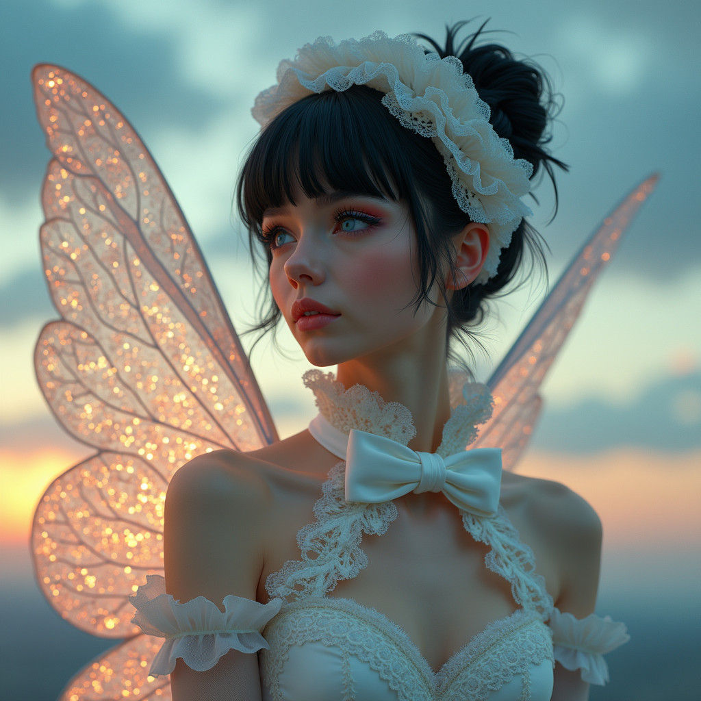Glittery sunset fairy