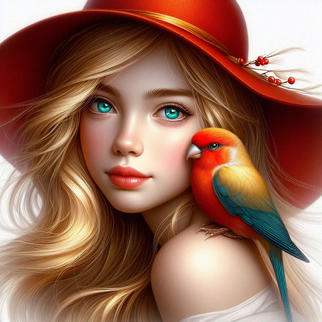 A Girl Showing Off Her Finch !!