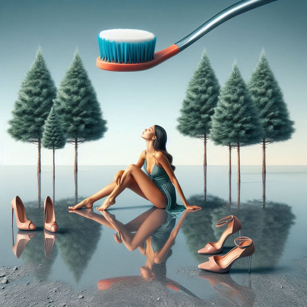 Toothbrush and sandals