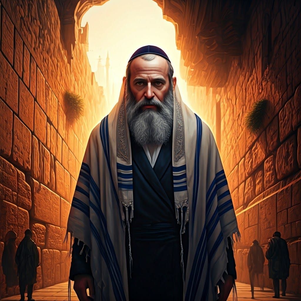Orthodox Jewish Man Praying at Western Wall