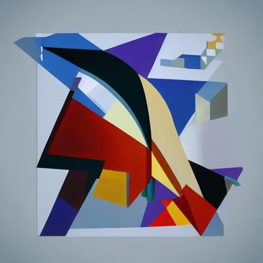 cubist painting of a whale, Neo-Cubism, layered overlapping geometry ...