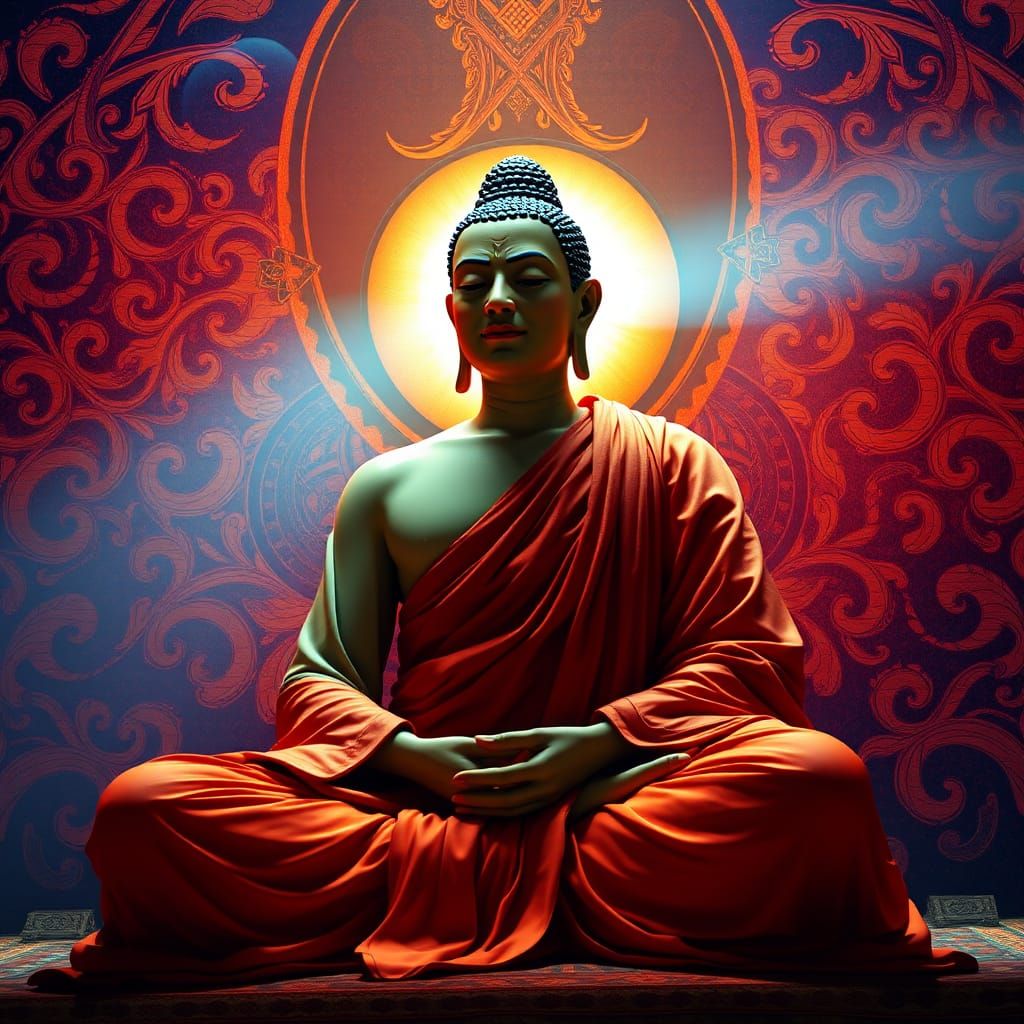 Enlightenment Tears: Art Nouveau Buddhist Monk