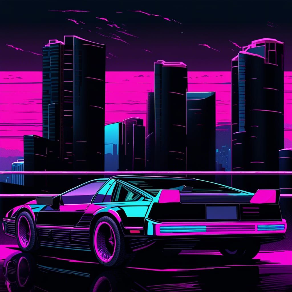 vaporwave Knight Rider car - AI Generated Artwork - NightCafe Creator