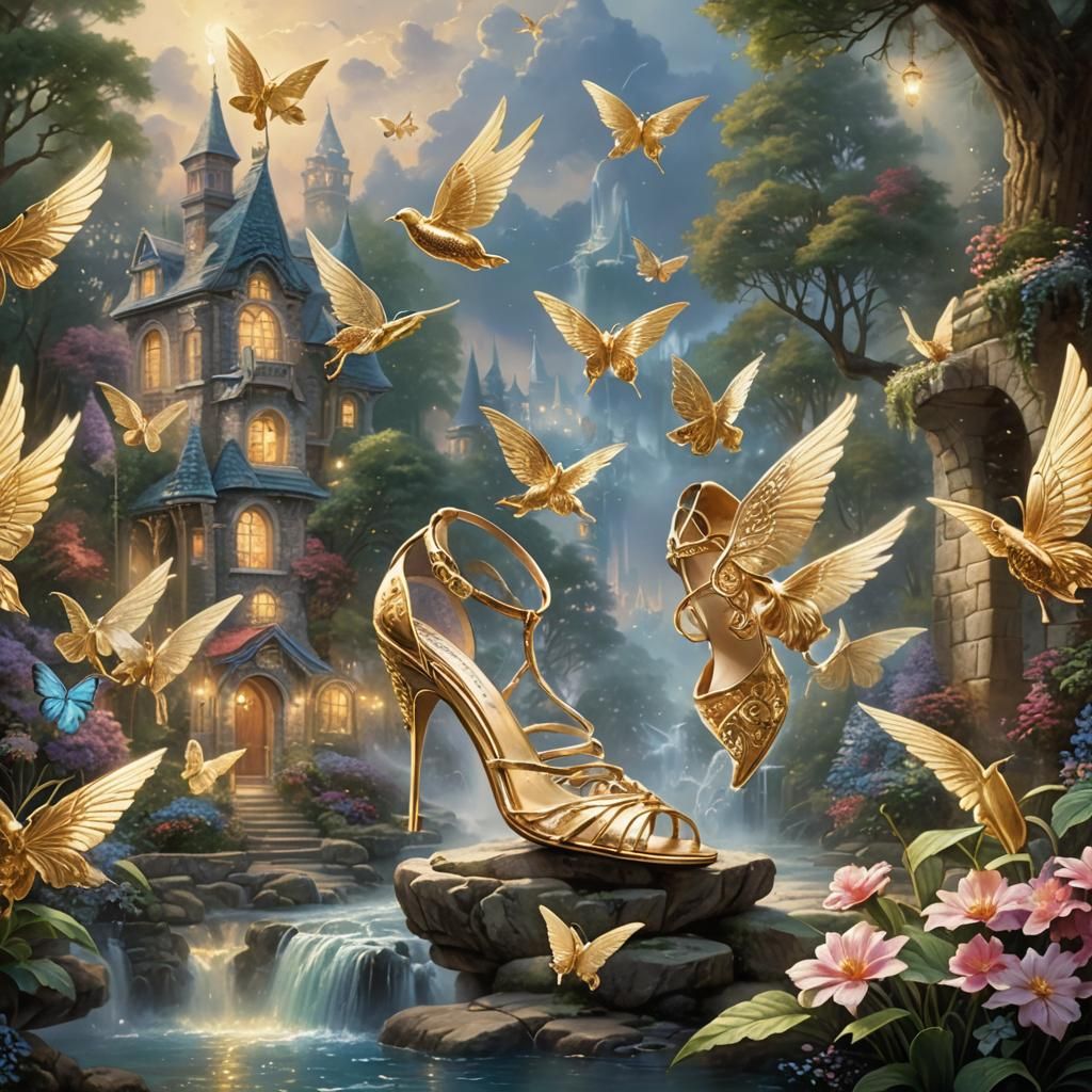 Golden winged sandal