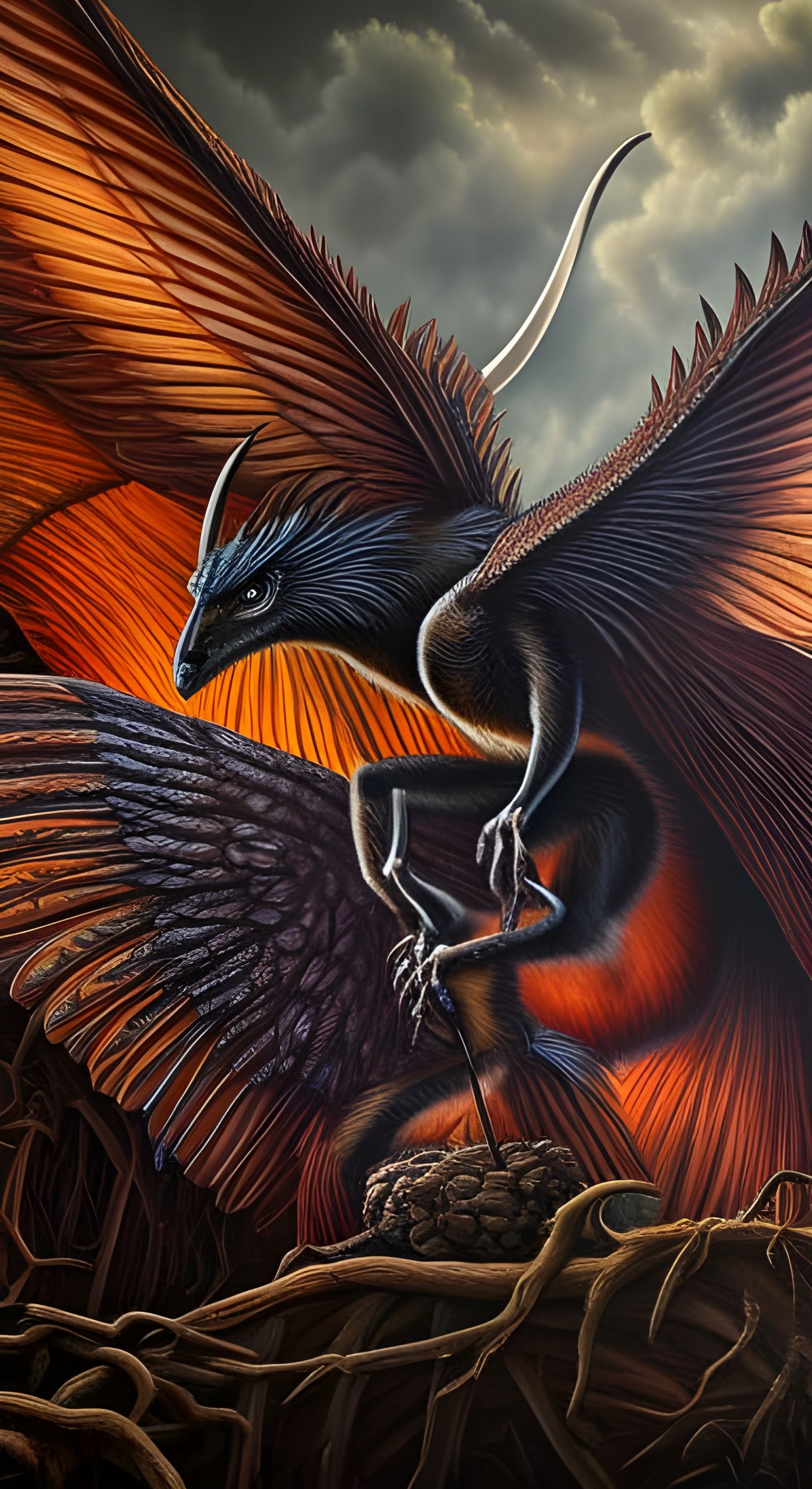 griffin robbing a nest