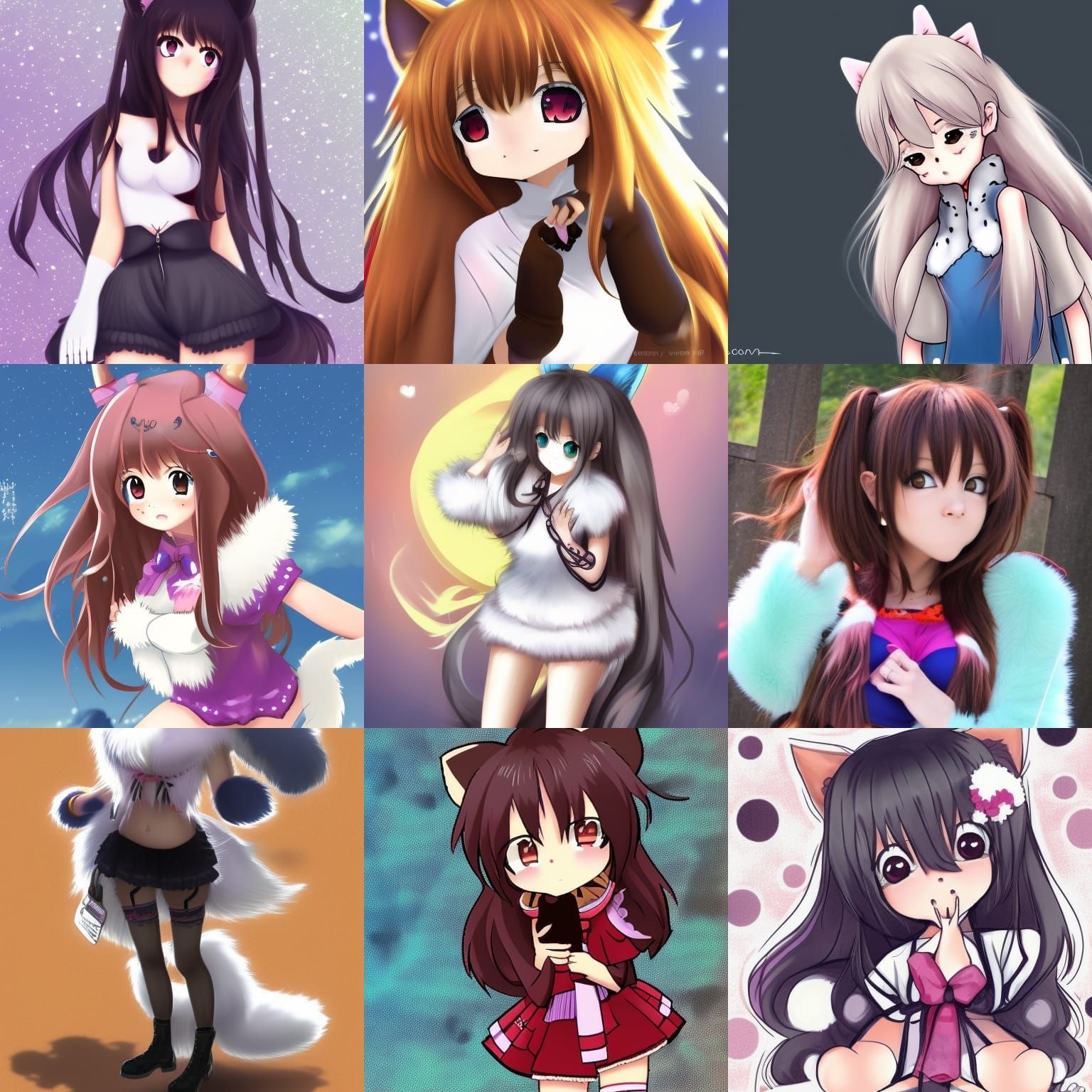 cute fluffy anime furry girl