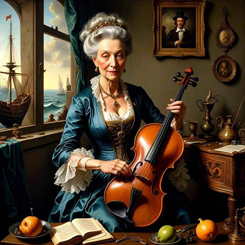 Charming Portrait of a Happy Lady in a Fantastical Scene